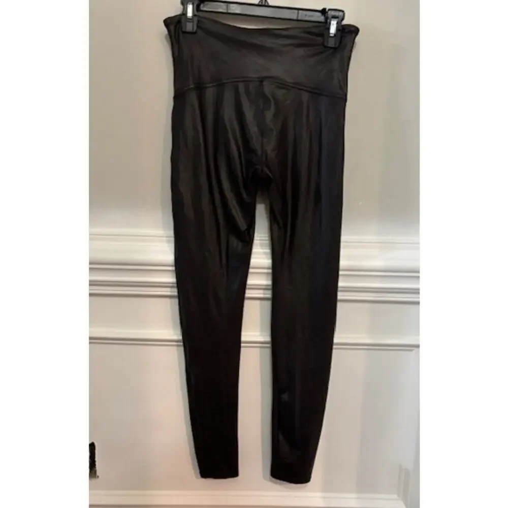 Spanx Faux Leather Leggings Size XL Black Pants Stretch Shaping High Waist NWT